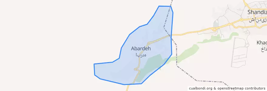 Mapa de ubicacion de Abardeh.