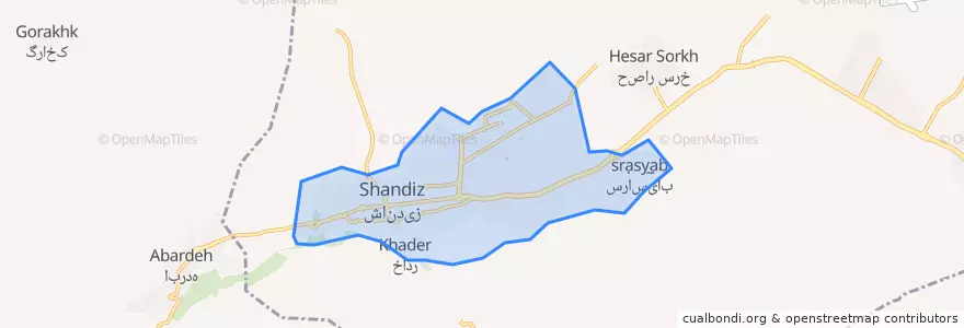 Mapa de ubicacion de Shandiz City.