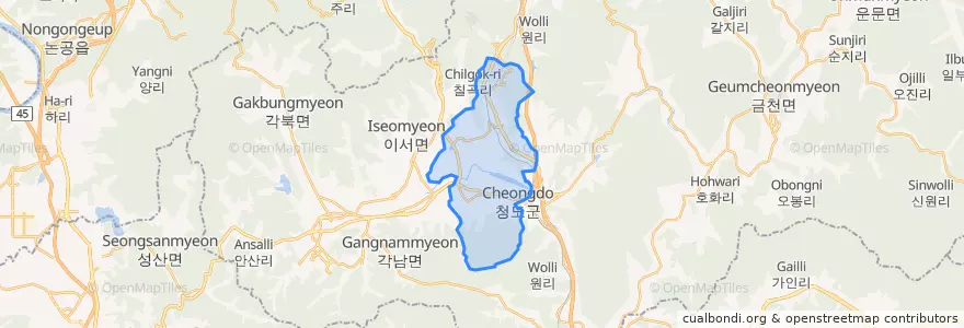 Mapa de ubicacion de 화양읍.