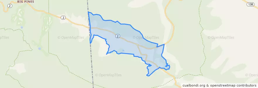 Mapa de ubicacion de Wrightwood.