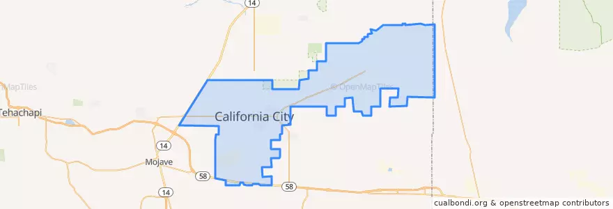 Mapa de ubicacion de California City.