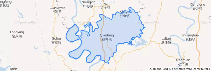 Mapa de ubicacion de 钱塘镇.