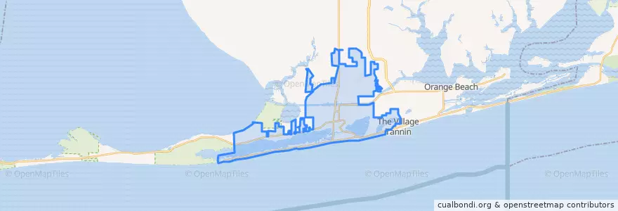Mapa de ubicacion de Gulf Shores.