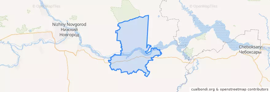Mapa de ubicacion de Лысковский район.