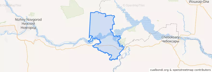 Mapa de ubicacion de Воротынский городской округ.