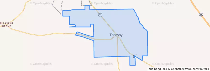 Mapa de ubicacion de Thorsby.