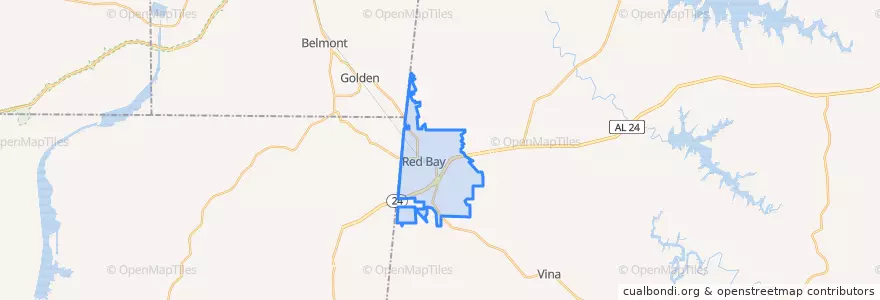 Mapa de ubicacion de Red Bay.