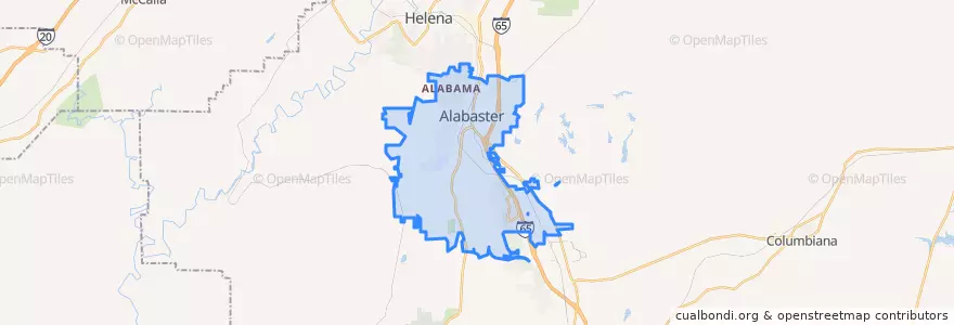 Mapa de ubicacion de Alabaster.