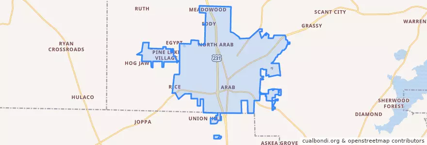 Mapa de ubicacion de Arab.