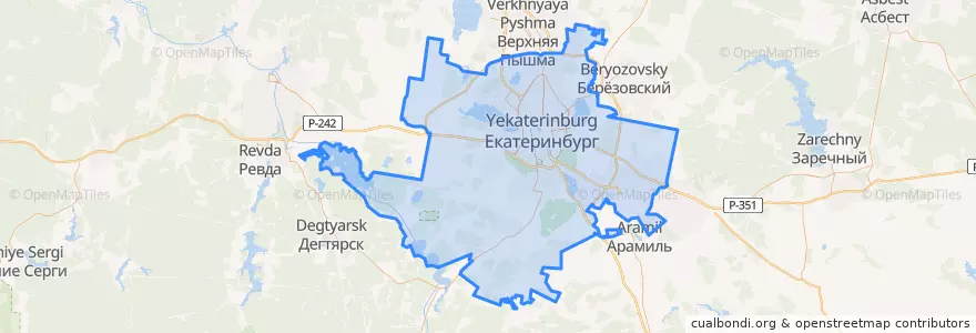Mapa de ubicacion de городской округ Екатеринбург.