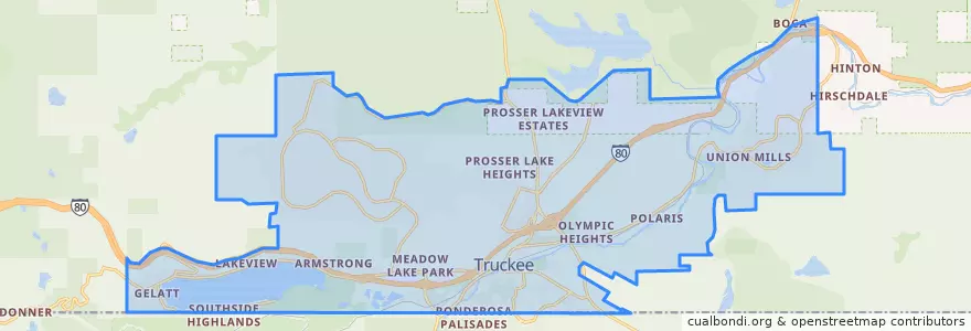 Mapa de ubicacion de Truckee.
