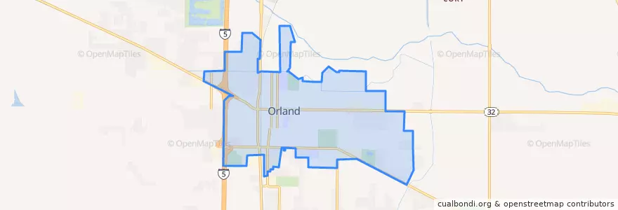 Mapa de ubicacion de Orland.