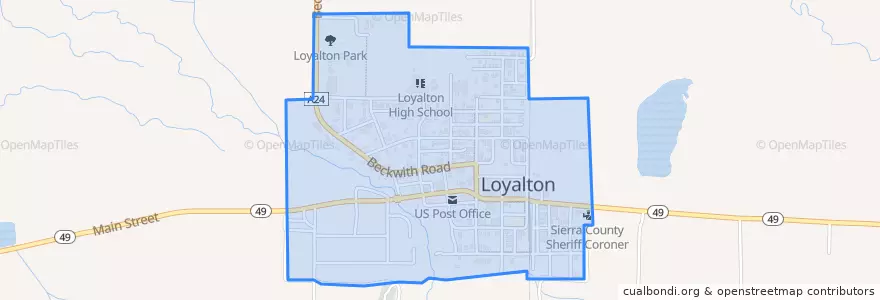 Mapa de ubicacion de Loyalton.