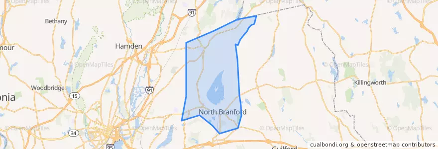 Mapa de ubicacion de North Branford.