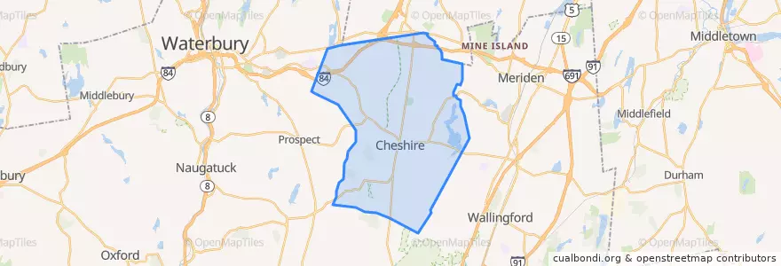Mapa de ubicacion de Cheshire.