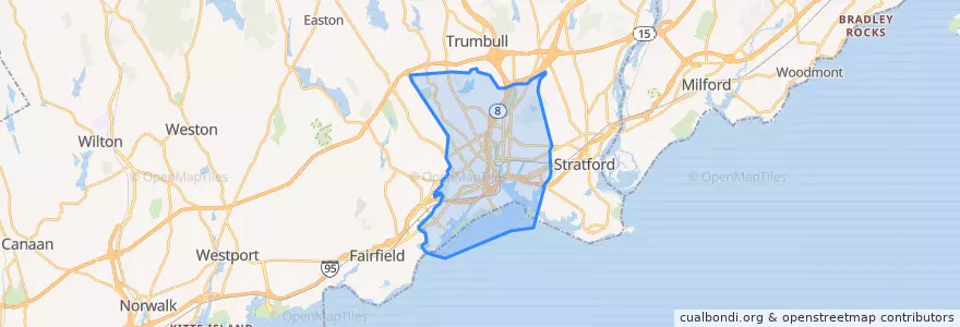 Mapa de ubicacion de Бриджпорт.