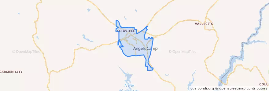 Mapa de ubicacion de Angels Camp.