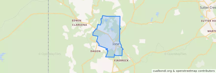 Mapa de ubicacion de Ione.