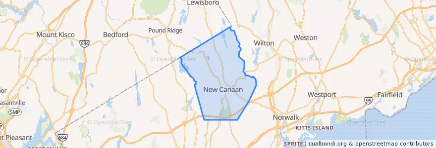 Mapa de ubicacion de New Canaan.