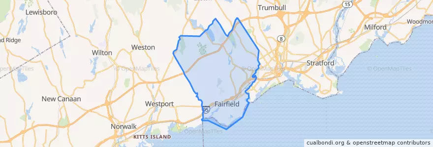 Mapa de ubicacion de Fairfield.