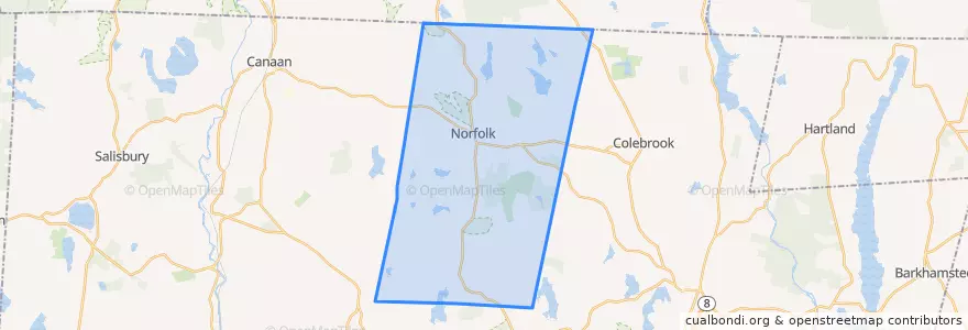 Mapa de ubicacion de Norfolk.