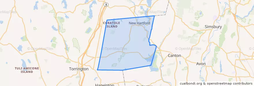 Mapa de ubicacion de New Hartford.