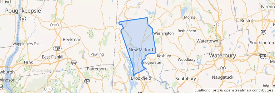 Mapa de ubicacion de New Milford.