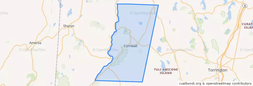 Mapa de ubicacion de Cornwall.