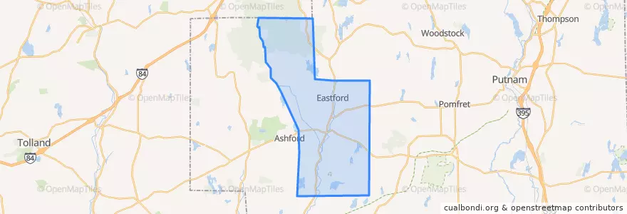 Mapa de ubicacion de Eastford.