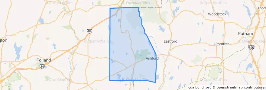 Mapa de ubicacion de Ashford.