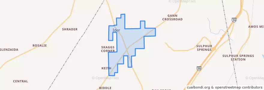 Mapa de ubicacion de Ider.