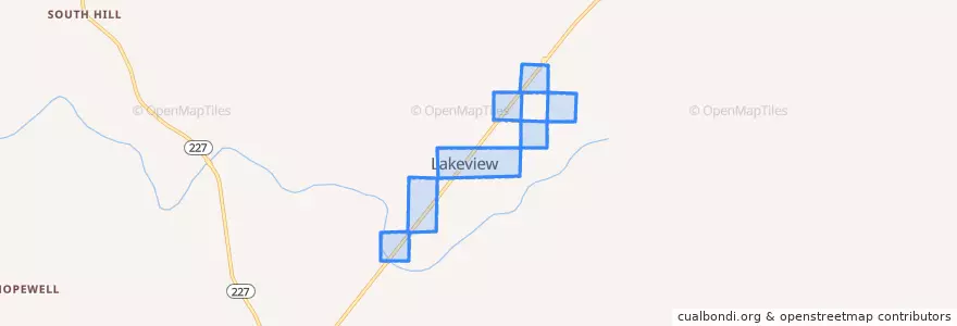 Mapa de ubicacion de Lakeview.
