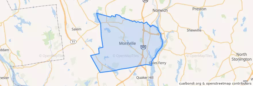 Mapa de ubicacion de Montville.