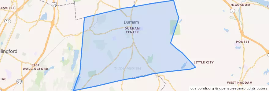 Mapa de ubicacion de Durham.
