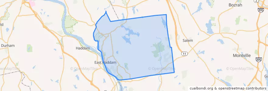 Mapa de ubicacion de East Haddam.