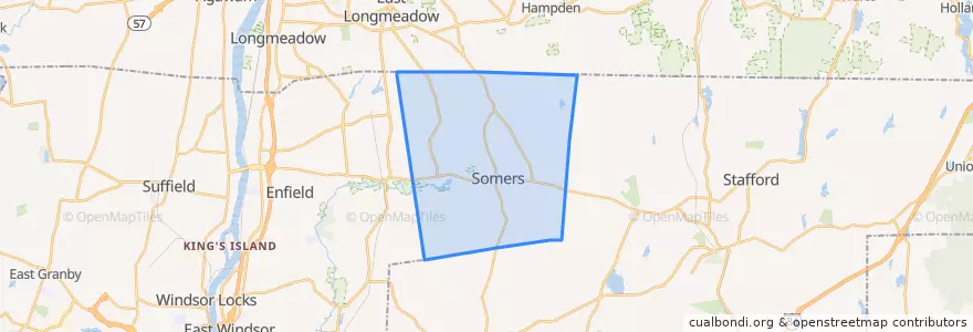 Mapa de ubicacion de Somers.