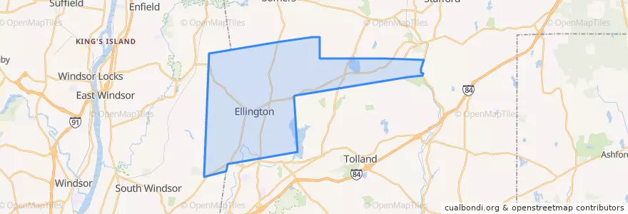 Mapa de ubicacion de Ellington.