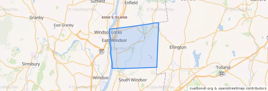 Mapa de ubicacion de East Windsor.