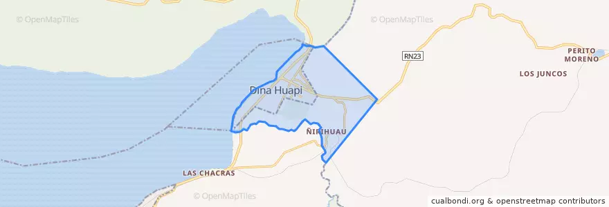 Mapa de ubicacion de Municipio de Dina Huapi.