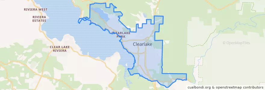 Mapa de ubicacion de Clearlake.