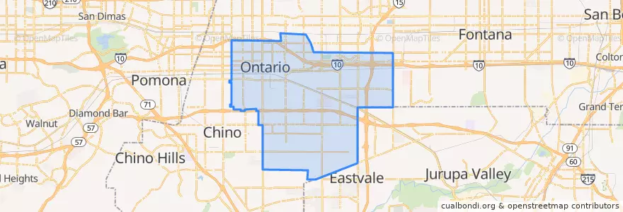 Mapa de ubicacion de Ontario.