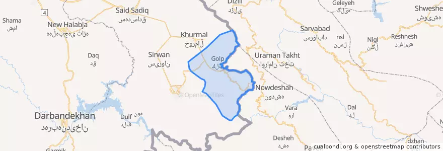 Mapa de ubicacion de ناحية خانقين.