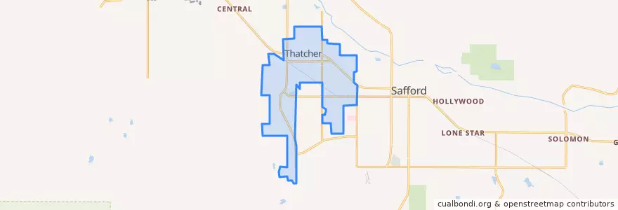 Mapa de ubicacion de Thatcher.