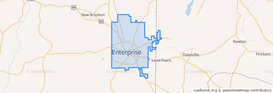 Mapa de ubicacion de Enterprise.