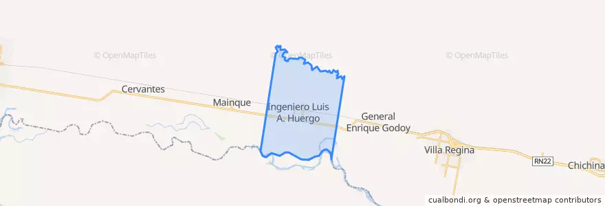 Mapa de ubicacion de Municipio de Ingeniero Huergo.