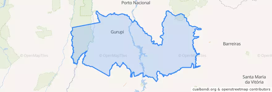 Mapa de ubicacion de Região Geográfica Intermediária de Gurupi.