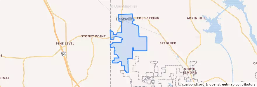 Mapa de ubicacion de Deatsville.