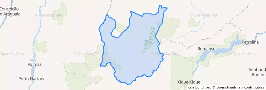 Mapa de ubicacion de Região Geográfica Intermediária de Corrente-Bom Jesus.