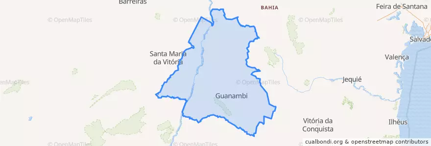 Mapa de ubicacion de Região Geográfica Intermediária de Guanambi.