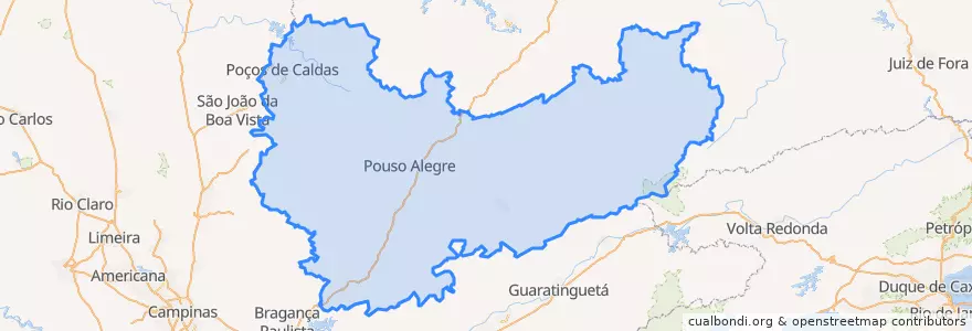 Mapa de ubicacion de Região Geográfica Intermediária de Pouso Alegre.